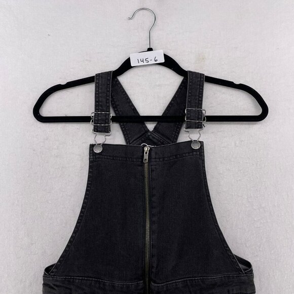 Art Class Girlfriend Overall Bib Girls L Black Denim Overalls With Front Zipper - Picture 13 of 13